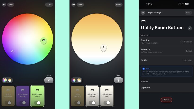 Philips Hue Datura Ceiling Light App Colors